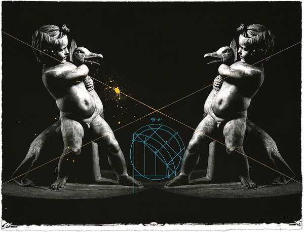 《回廊にて―Boy with a goose》（版画集〈Element ―回廊を逃れゆくアポロニウスの円〉より）2007年／エッチング、フォトグラビュール