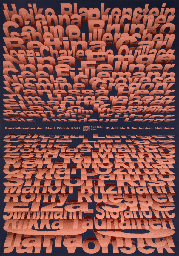 Kunststipendien der Stadt Zurich / Helmhaus Zürich, Zurich, Switzerland / Exhibition poster / 2021